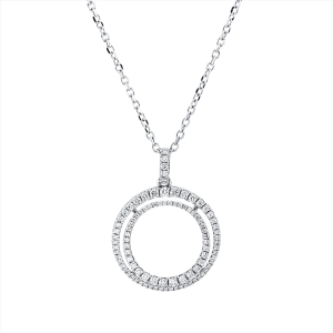 Collier 18 kt WG, mit ZÖ 40 cm + 42,5 cm