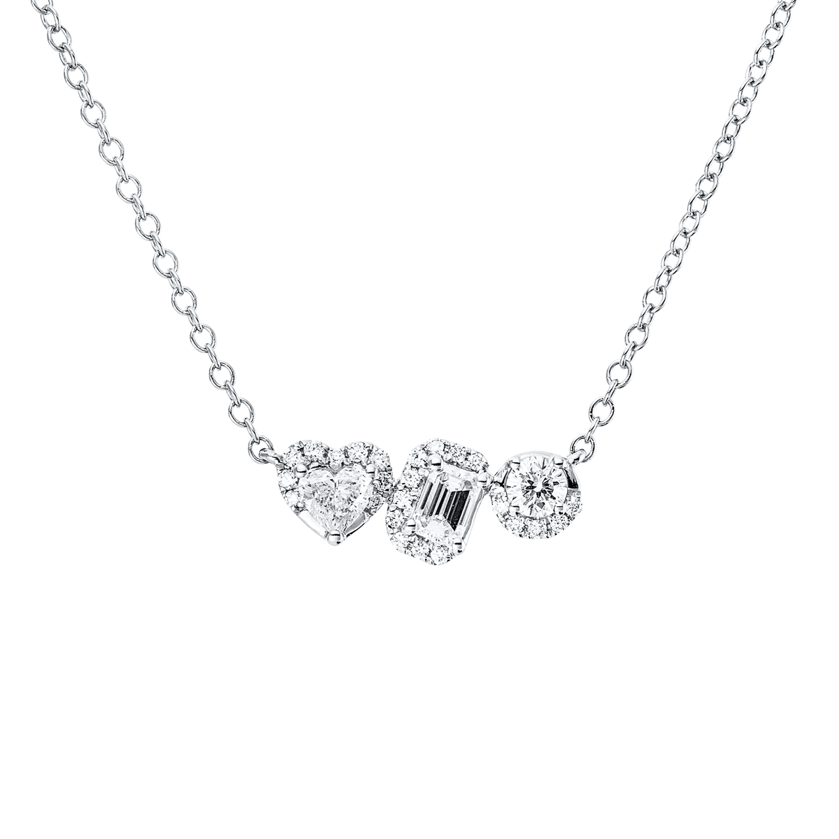 Collier 18 kt WG, mit ZÖ 40,6 cm