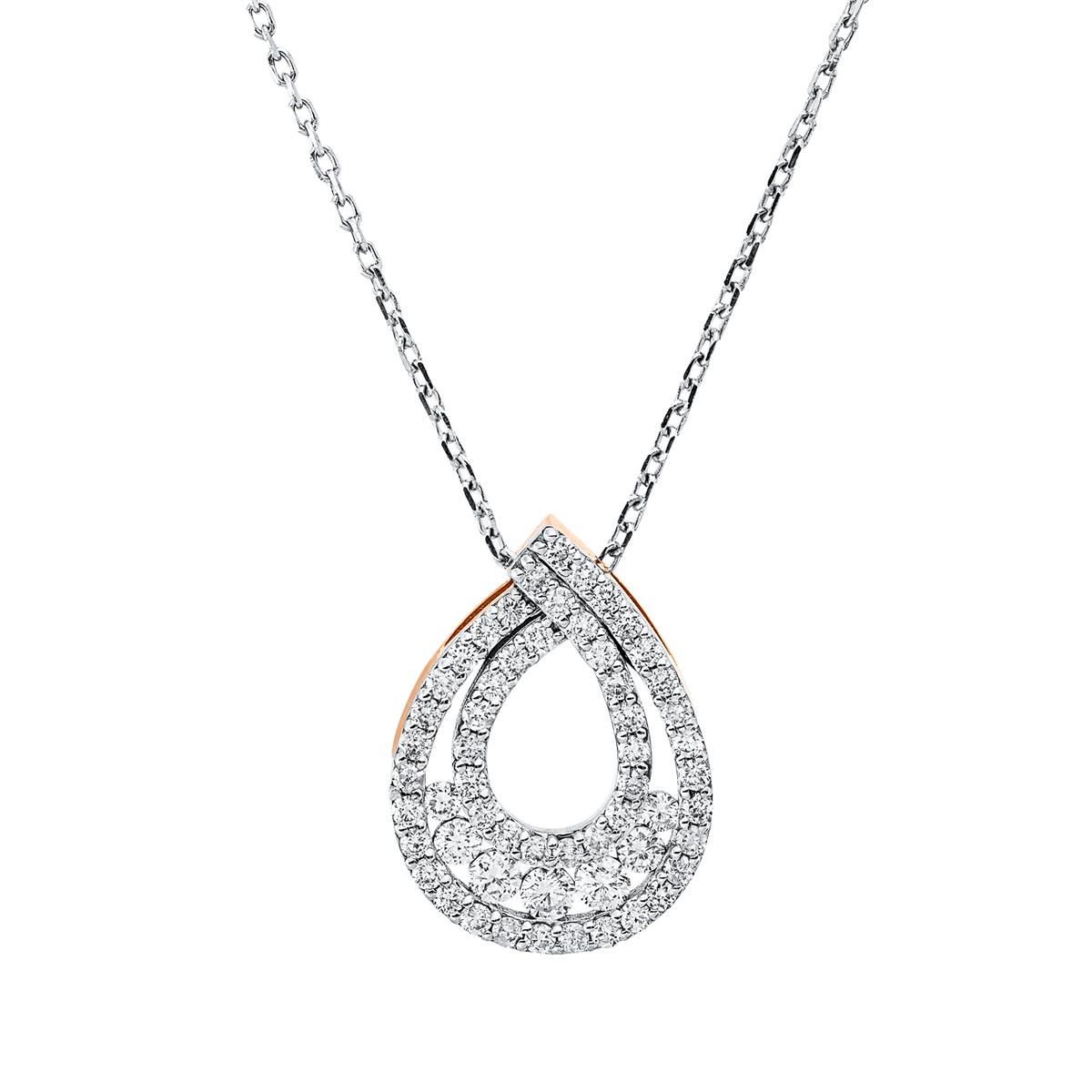 Collier 14 kt RG+WG
