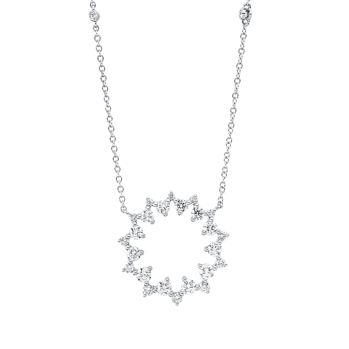 Collier 18 kt WG, mit ZÖ 40,6 cm