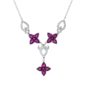 Collier 18 kt WG, mit ZÖ 40,6 cm