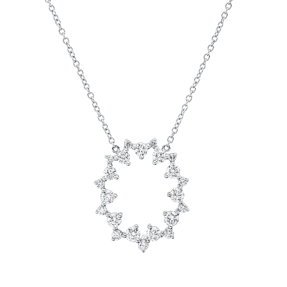Collier 18 kt WG, mit ZÖ 40,6 cm