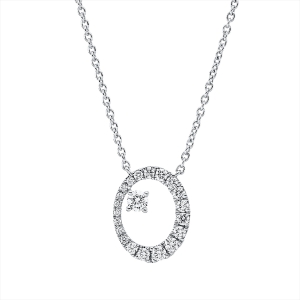 Collier 18 kt WG Kreis, mit ZÖ 42 cm