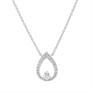 Collier 18 kt WG, mit ZÖ 42 cm