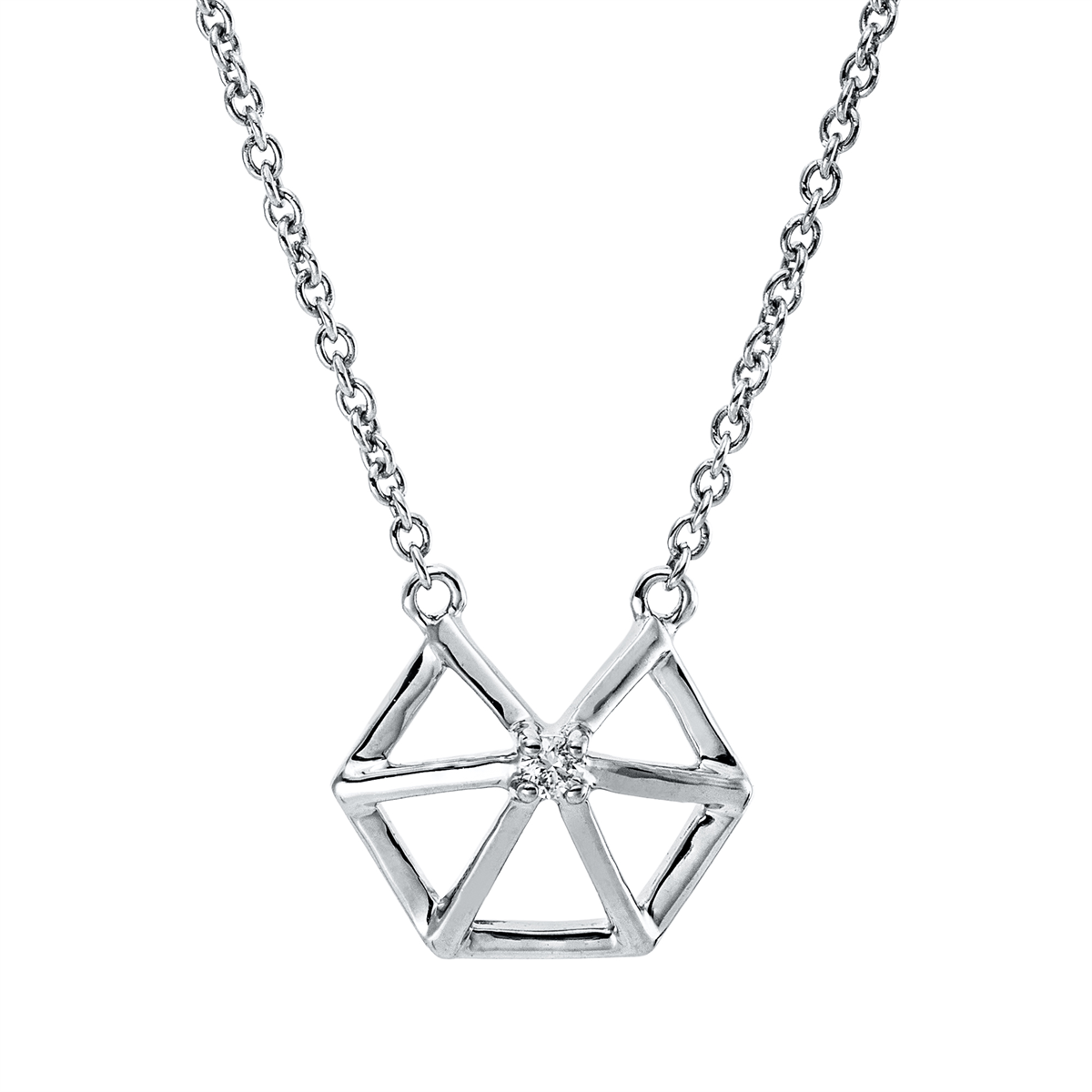 Collier 18 kt WG, mit ZÖ 42 cm
