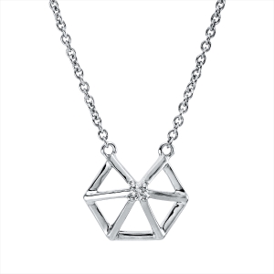 Collier 18 kt WG, mit ZÖ 42 cm