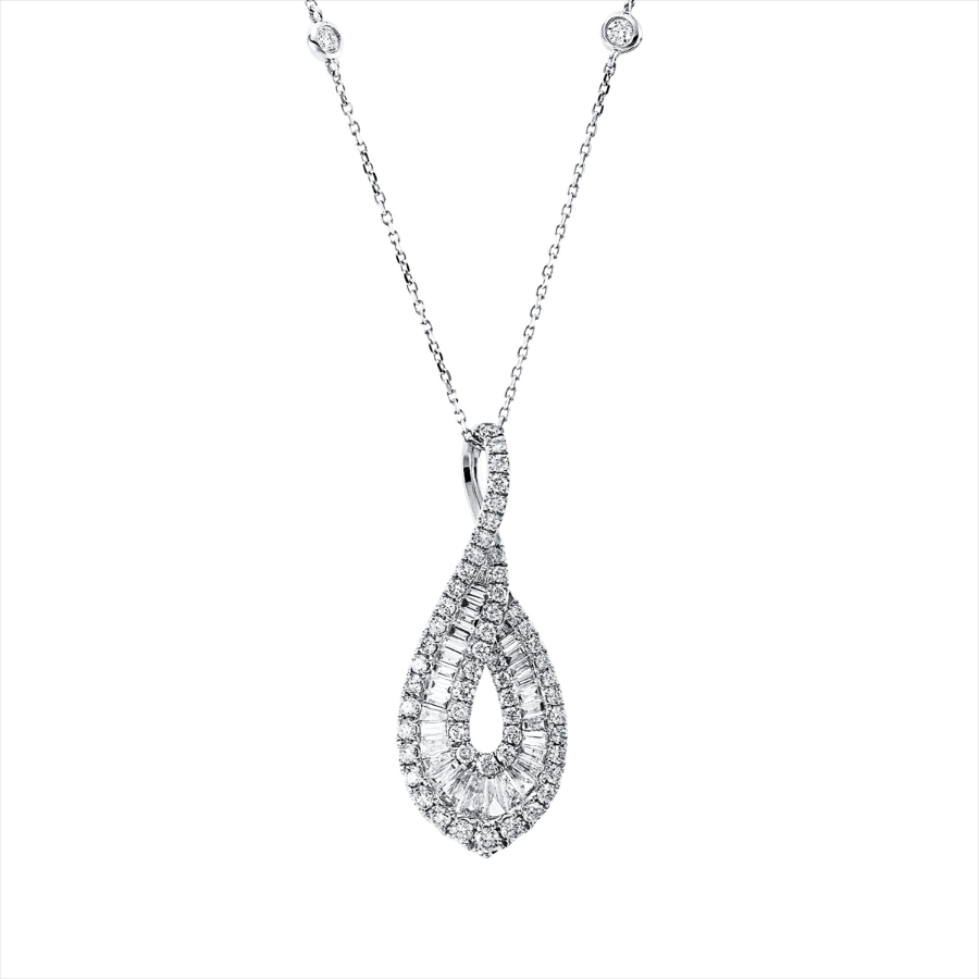 Collier 18 kt WG, mit ZÖ 40 cm