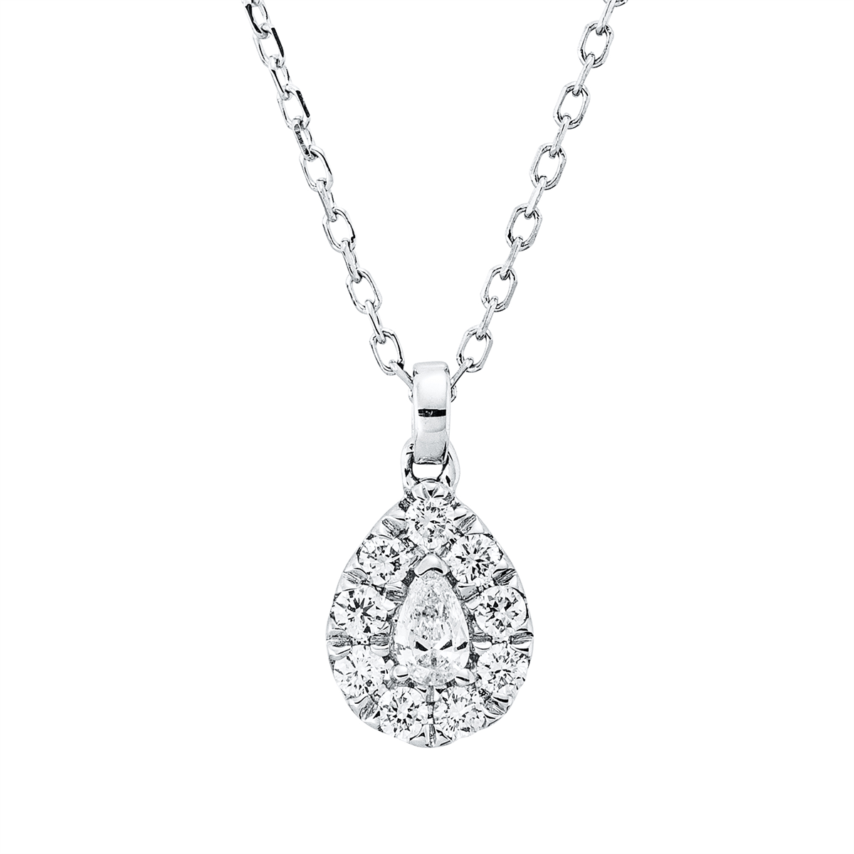 Collier 18 kt WG, mit ZÖ 40 cm