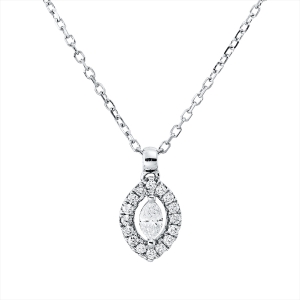 Collier 18 kt WG, mit ZÖ 40 cm