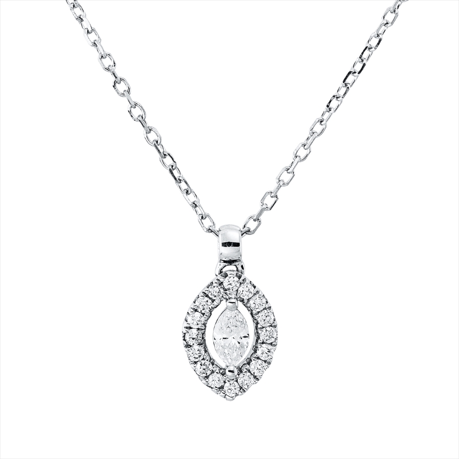 Collier 18 kt WG, mit ZÖ 40 cm