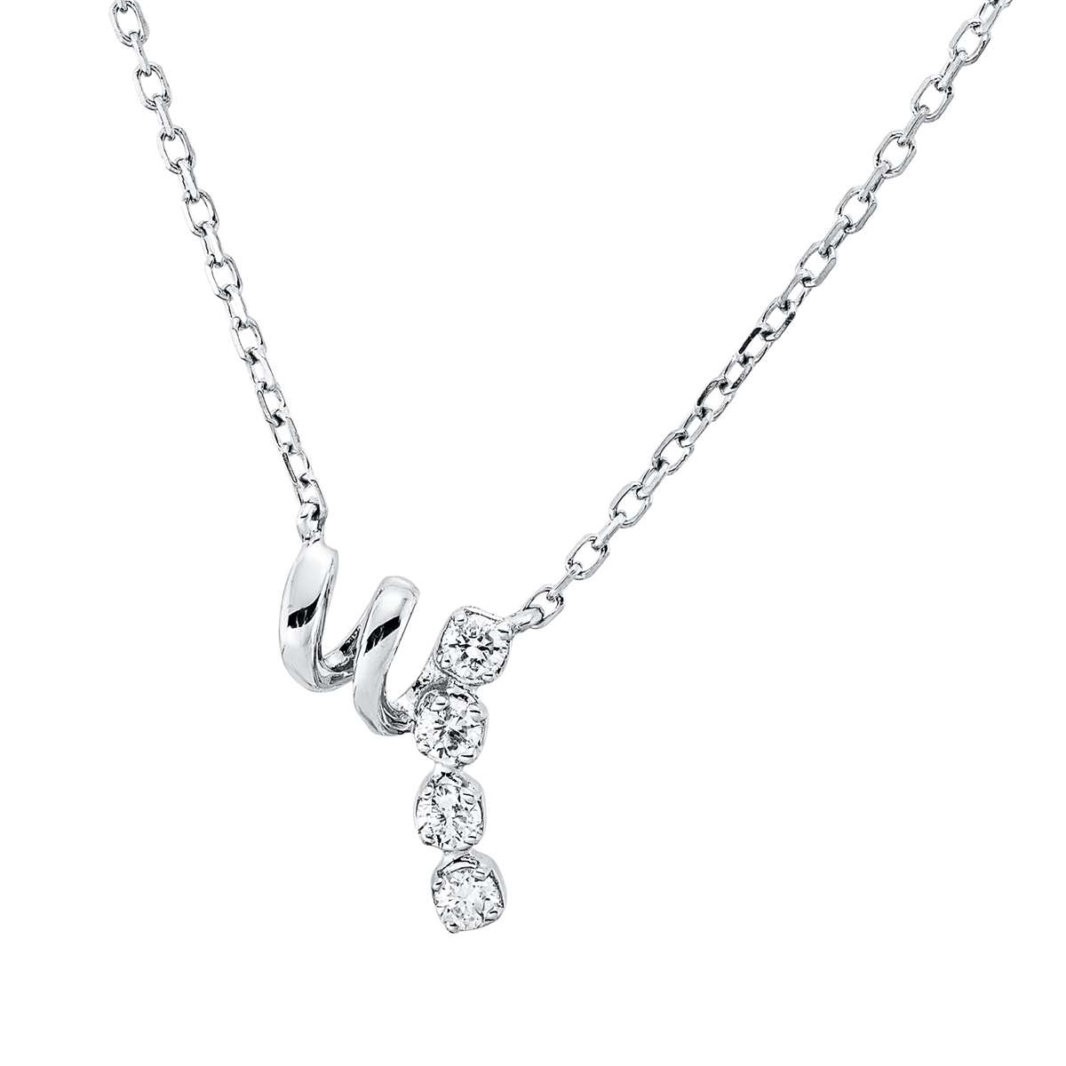 Collier 18 kt WG, mit ZÖ 40 cm
