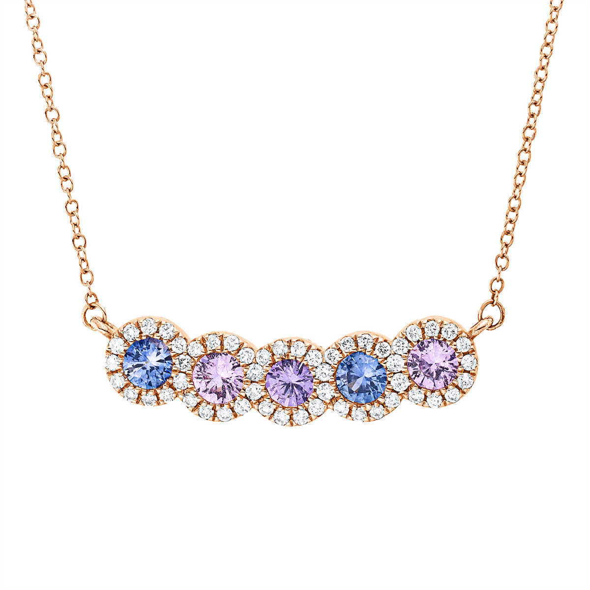 Collier 18 kt RG, mit ZÖ 40 cm