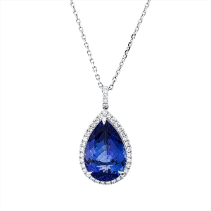 Collier 18 kt WG, mit ZÖ 40 cm + 43 cm