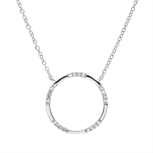 Collier 14 kt WG Kreis, mit ZÖ 43 cm + 40,6 cm