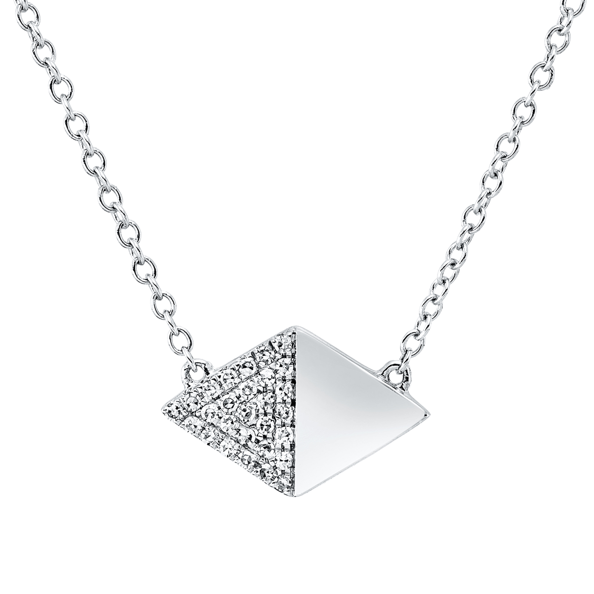 Collier 18 kt WG, mit ZÖ 43 cm + 40,6 cm