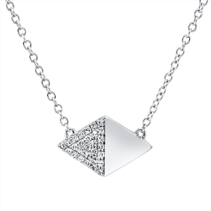 Collier 18 kt WG, mit ZÖ 43 cm + 40,6 cm