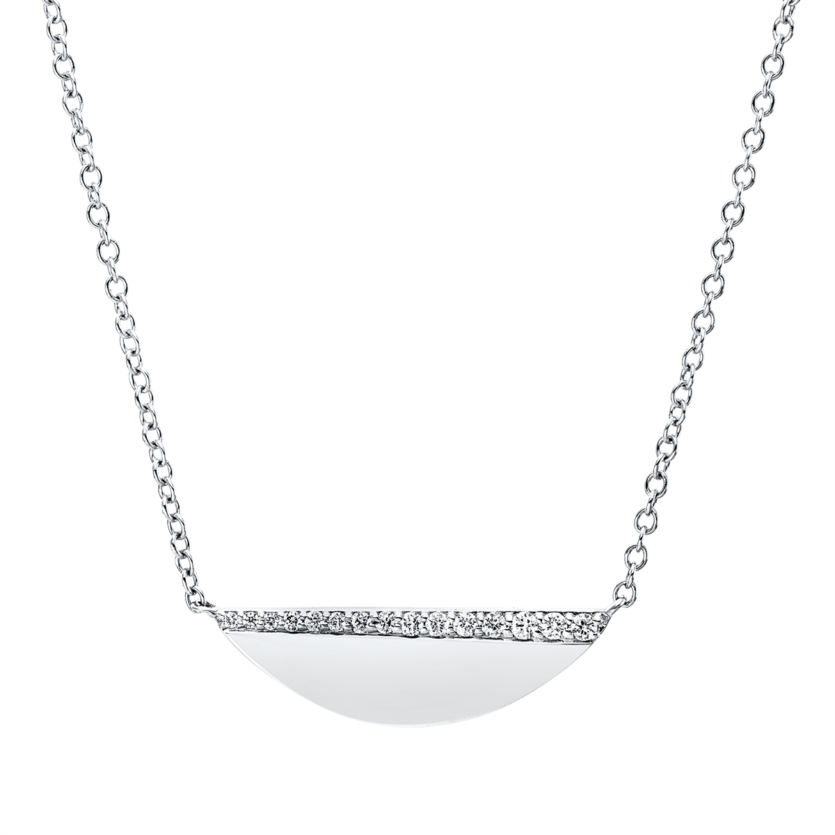 Collier 18 kt WG, mit ZÖ 43 cm + 40,6 cm