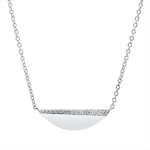 Collier 18 kt WG, mit ZÖ 43 cm + 40,6 cm