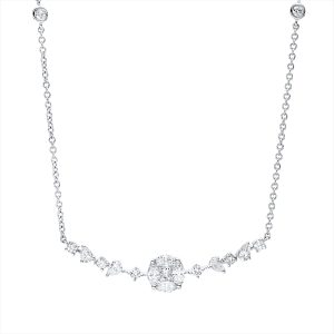 Collier 18 kt WG, mit ZÖ 40,6 cm