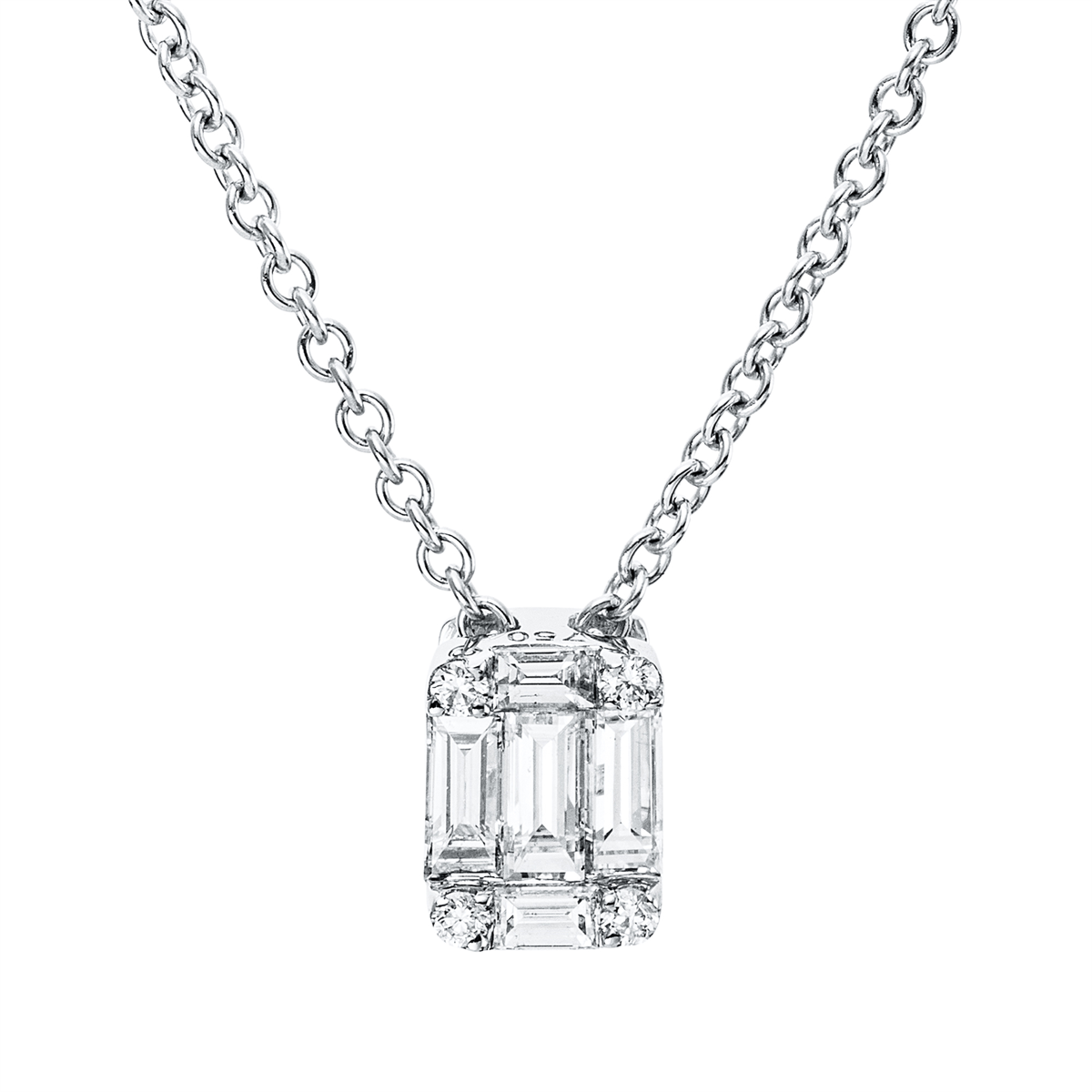 Collier 18 kt WG, mit ZÖ 40,6 cm