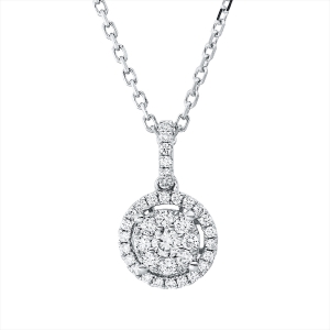 Collier 18 kt WG, mit ZÖ 43 cm + 40,6 cm