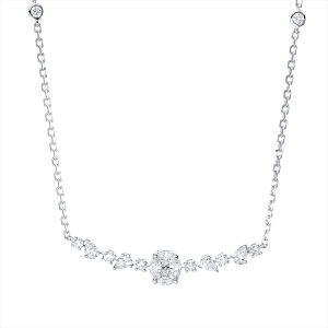 Collier 18 kt WG, mit ZÖ 43 cm + 40,6 cm