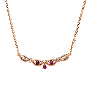 Collier 18 kt RG, mit ZÖ 42+ 43+ 44cm