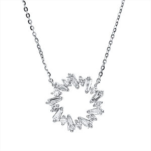 Collier 18 kt WG, mit ZÖ 40 cm + 42,5 cm