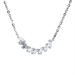 Collier 18 kt WG, mit ZÖ 40 cm + 42,5 cm