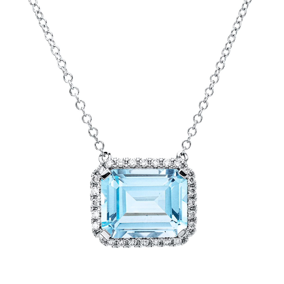 Collier 18 kt WG, mit ZÖ 40,6 cm