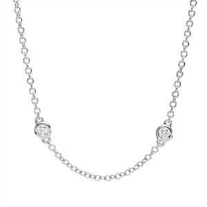 Collier Zarge 18 kt WG, mit ZÖ 40 cm + 43 cm