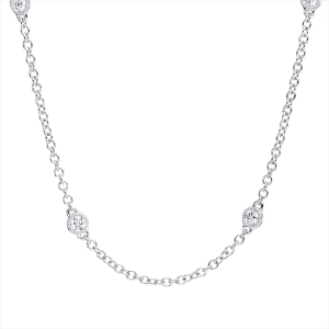 Collier Zarge 18 kt WG, mit ZÖ 40 cm + 43 cm