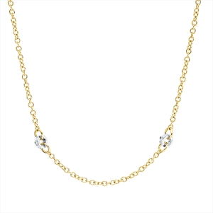 Collier 18 kt GG+WG, mit ZÖ 40 cm + 43 cm