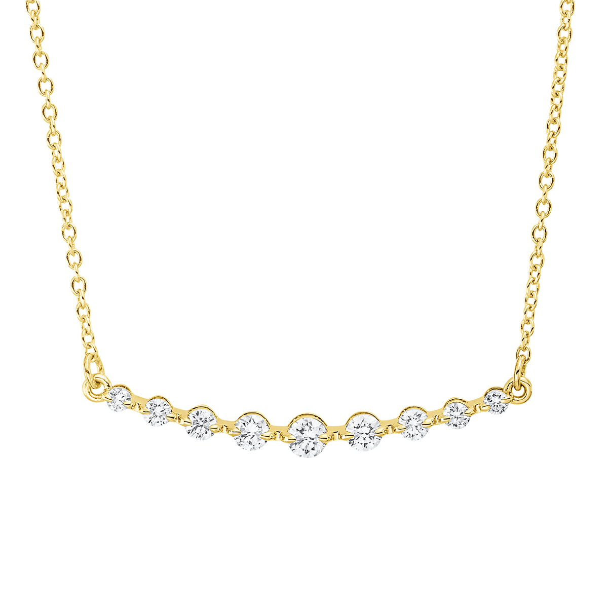 Collier 18 kt GG, Fassung rhodiniert