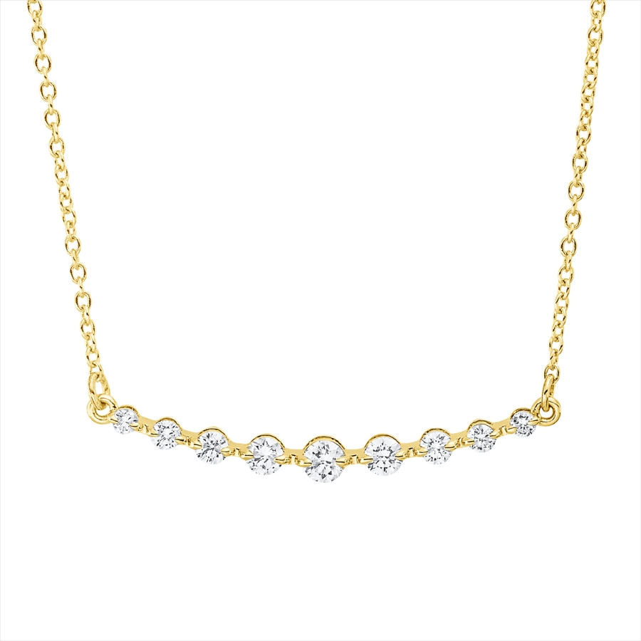 Collier 18 kt GG, Fassung rhodiniert