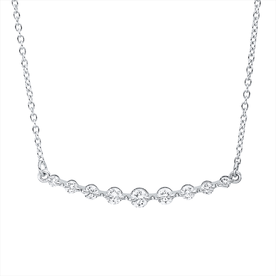 Collier 18 kt GG, Fassung rhodiniert