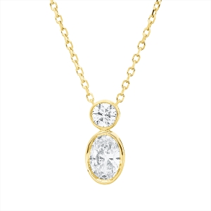 Collier Zarge 18 kt GG, mit ZÖ 40 cm + 42 cm