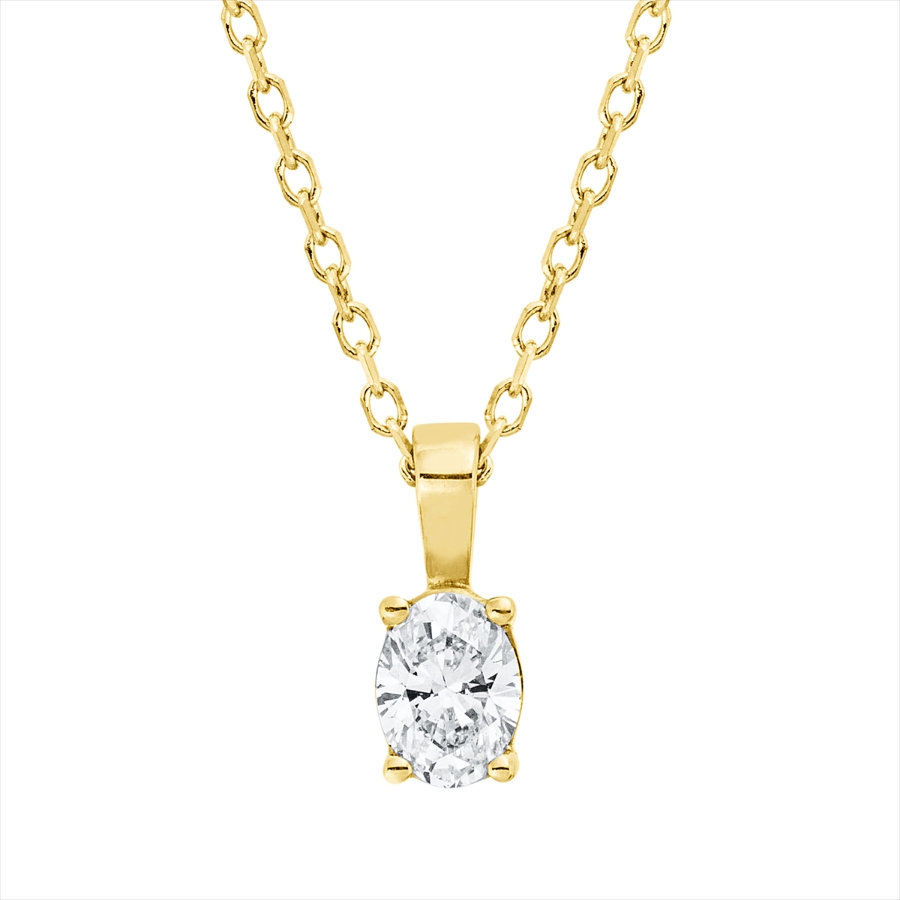 Solitaire Collier 4er-Krappe 18kt Gelbgold mit ZÖ 40 cm + 42 cm mit 0,20ct Diamanten