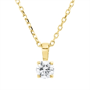 Solitaire Collier 4er-Krappe 18kt Gelbgold mit ZÖ 40 cm + 42 cm mit 0,20ct Diamanten