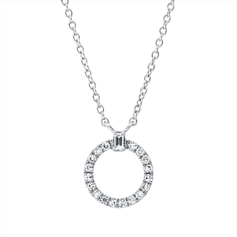 Collier 18 kt WG Kreis, mit ZÖ 40 cm, 42,5cm