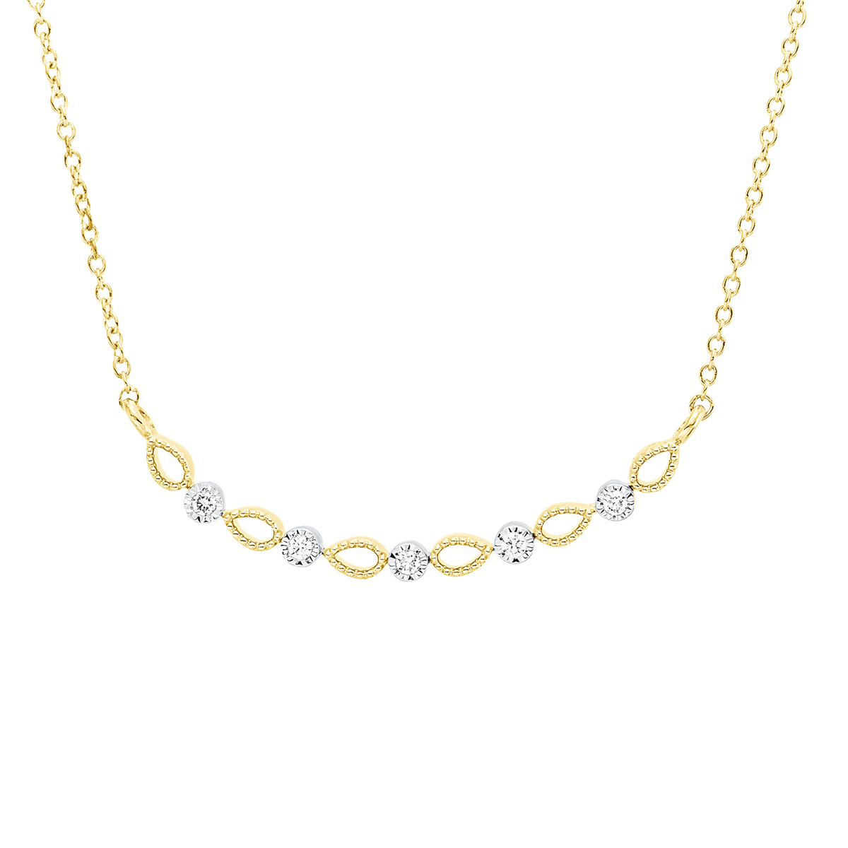 Collier 18 kt GG+WG, mit ZÖ 42,5 cm + 40,0 cm
