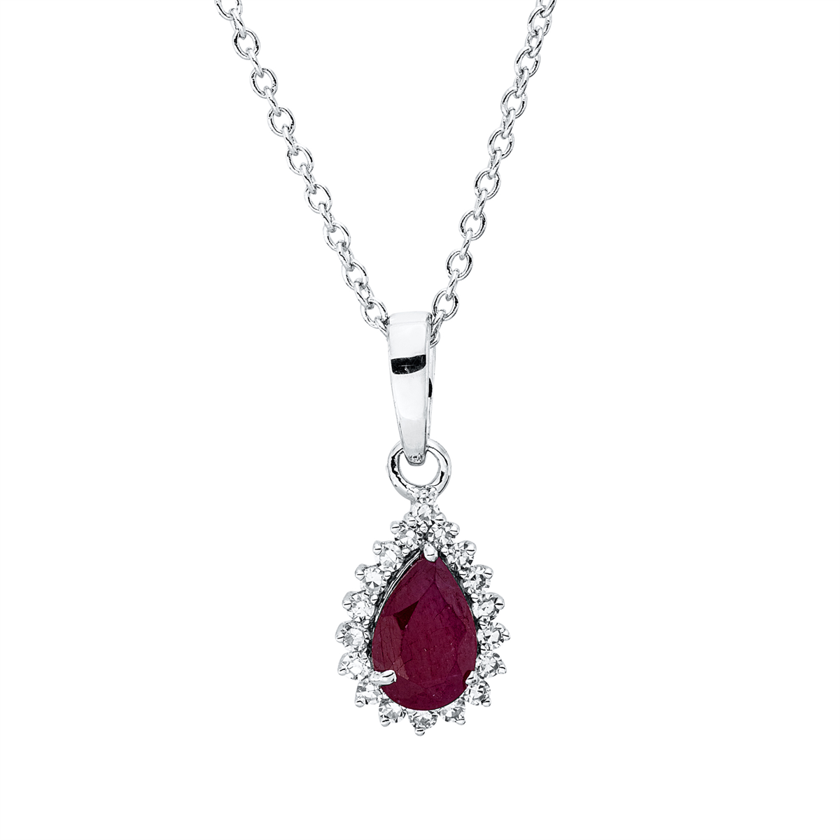 Collier 3er-Krappe 18 kt WG Tropfen, mit ZÖ 40 cm, 42,5cm