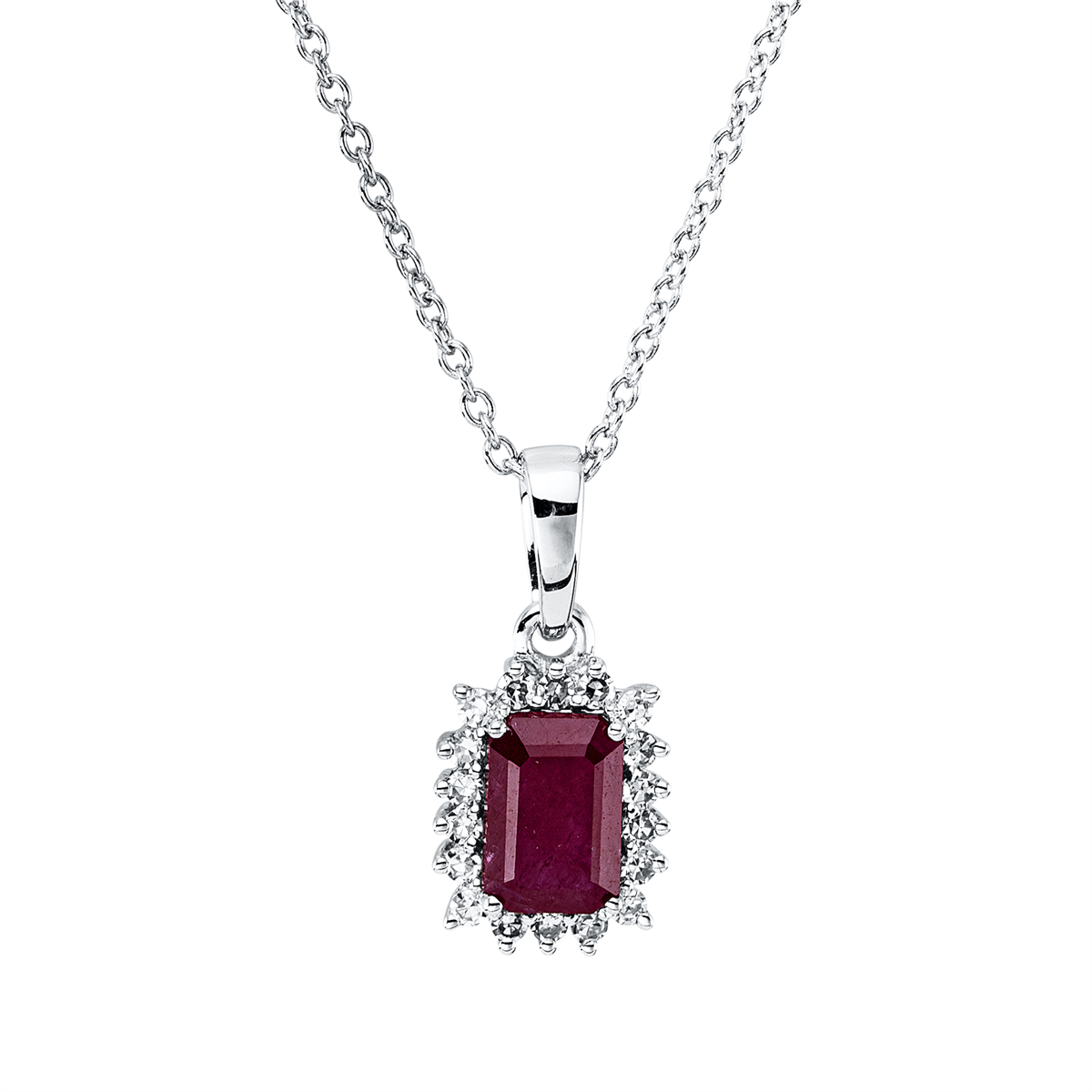 Collier 4er-Krappe 18 kt WG, mit ZÖ 40 cm, 42,5cm