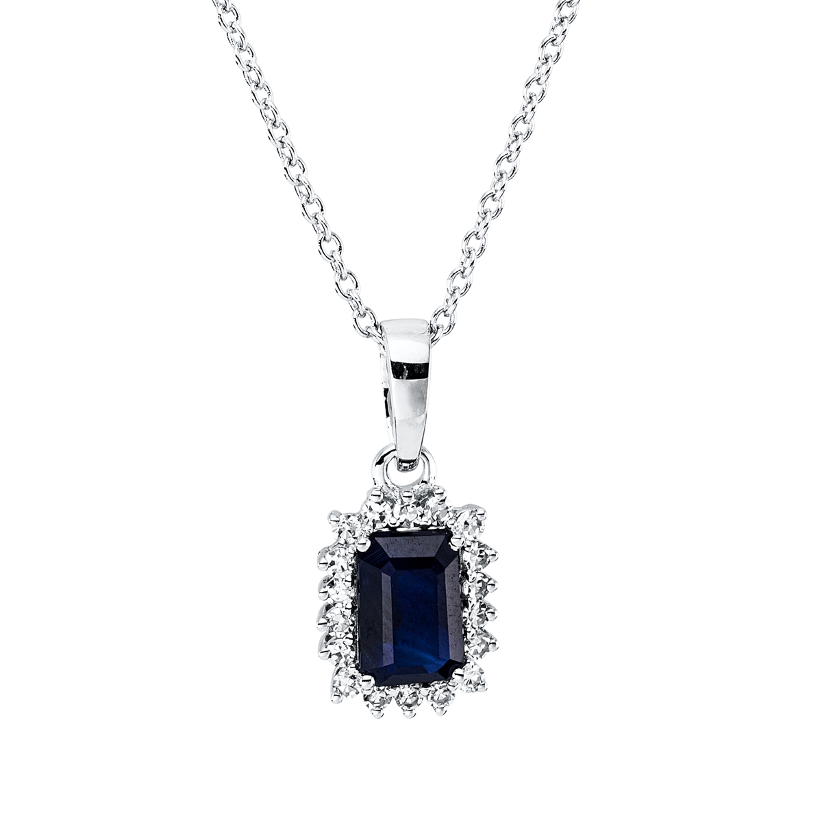 Collier 4er-Krappe 18 kt WG, mit ZÖ 40 cm, 42,5cm
