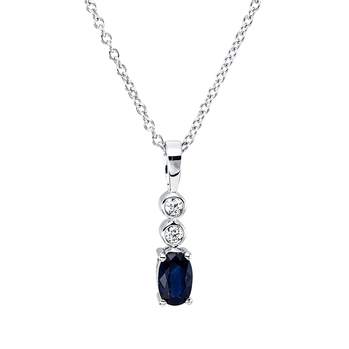 Collier 4er-Krappe 18 kt WG, , 42,5cm