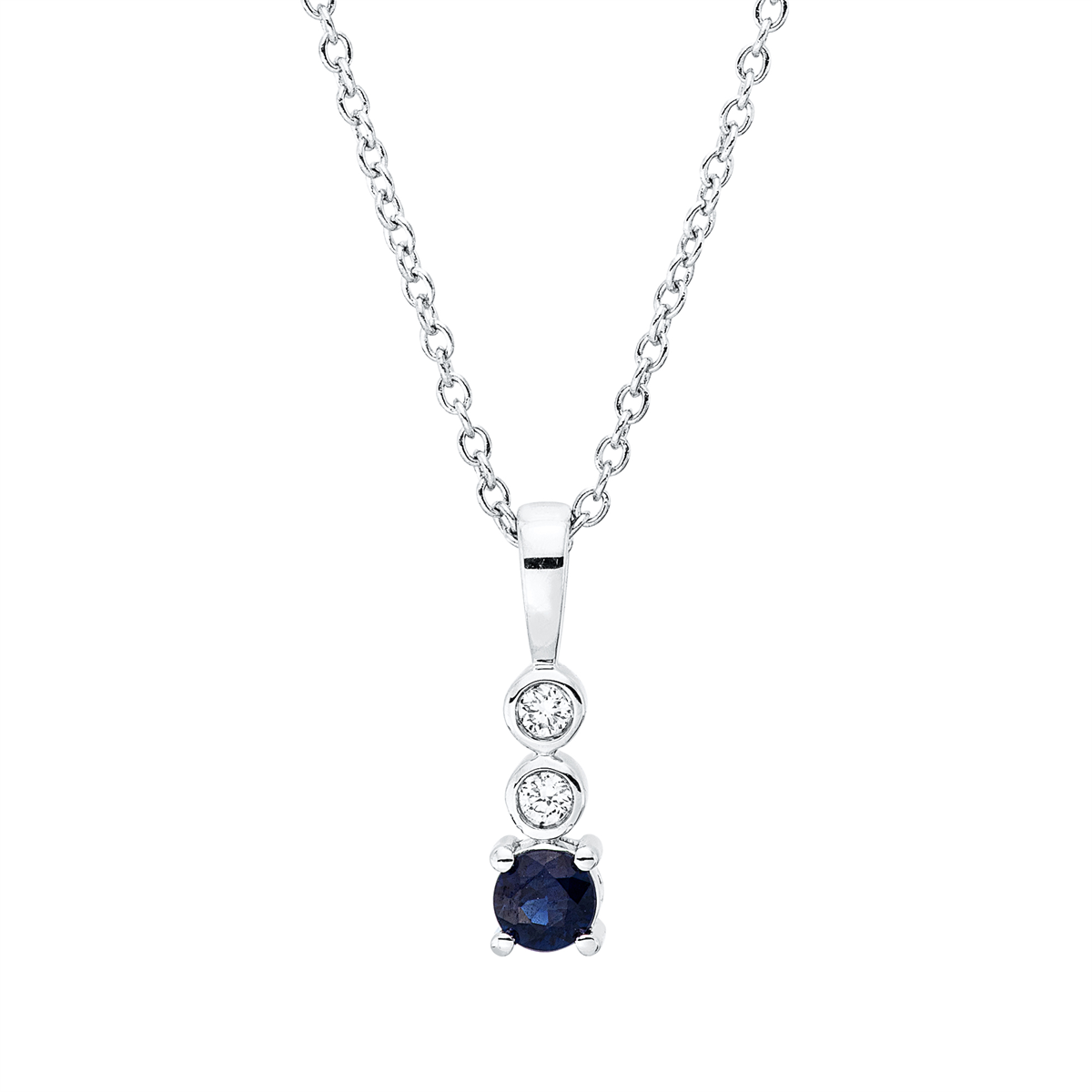 Collier 4er-Krappe 18 kt WG, mit ZÖ 40 cm, 42,5cm
