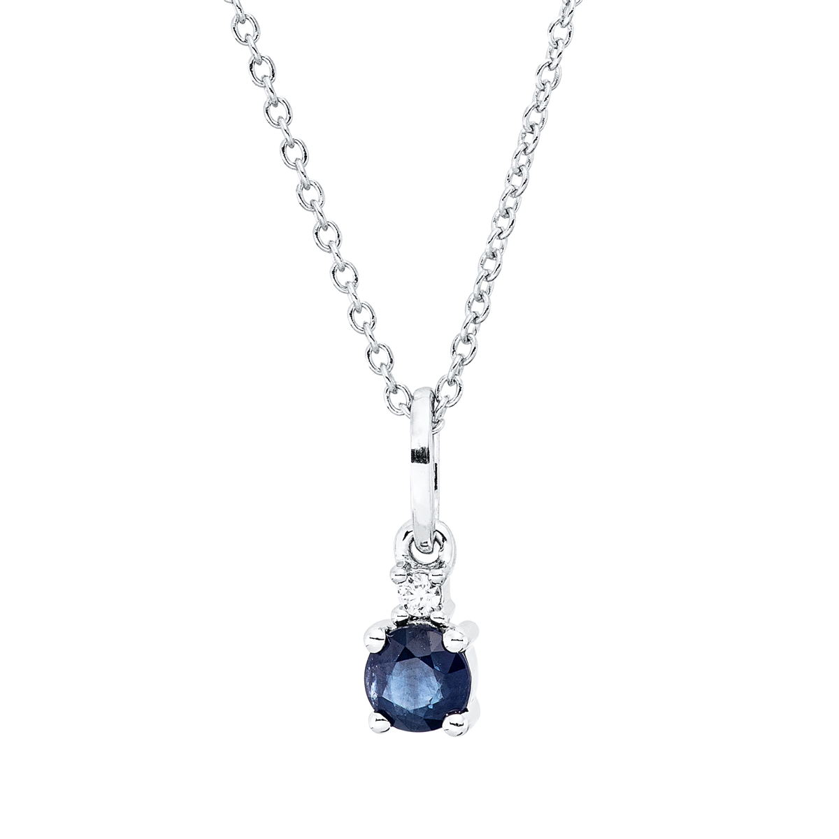 Collier 4er-Krappe 18 kt WG, mit ZÖ 40 cm, 42,5cm