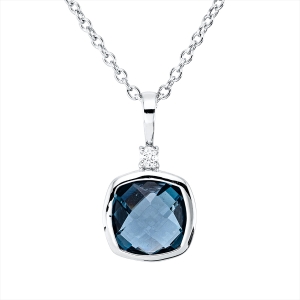 Collier 18 kt WG, mit ZÖ 40 cm, 42,5cm