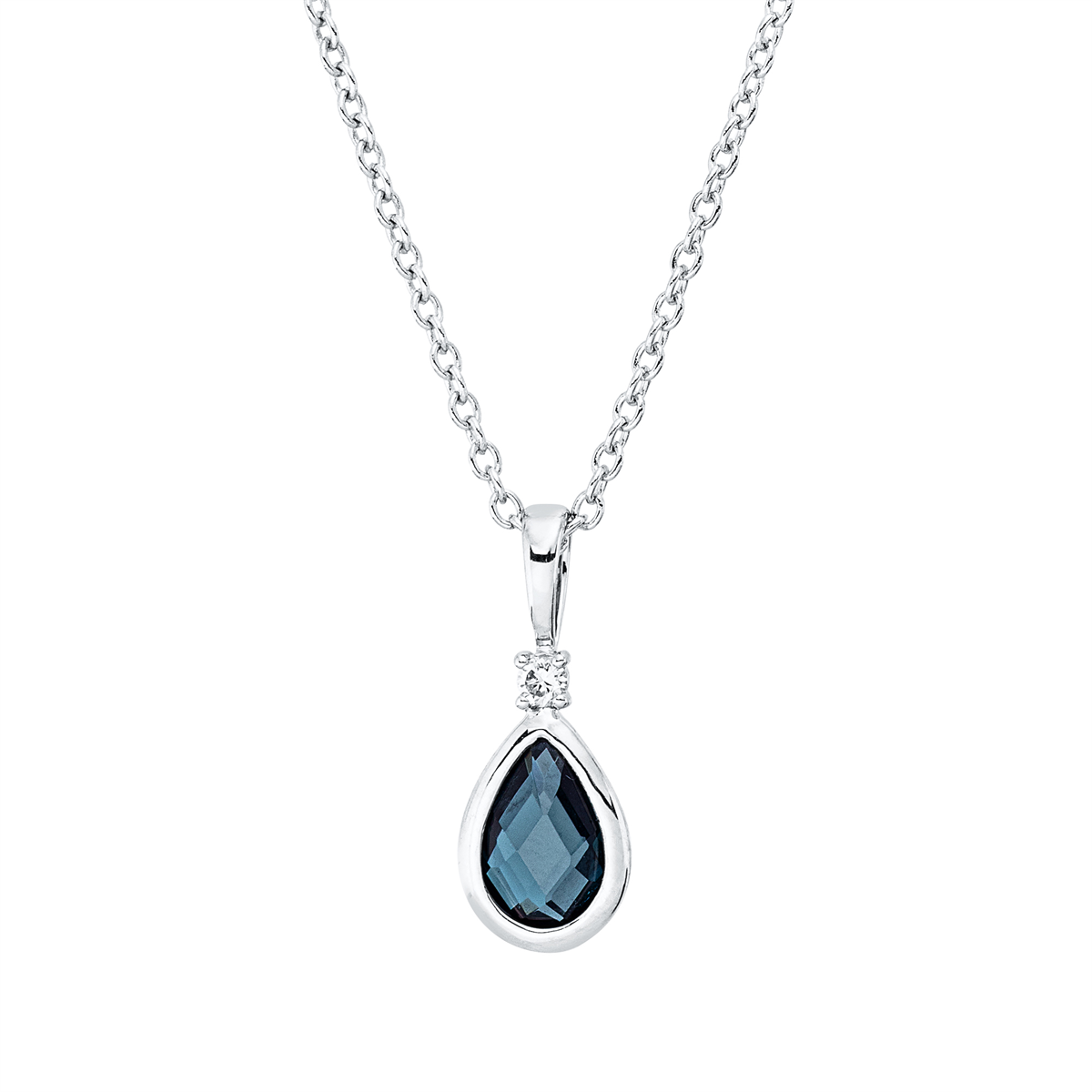 Collier 18 kt WG Tropfen, mit ZÖ 40 cm, 42,5m