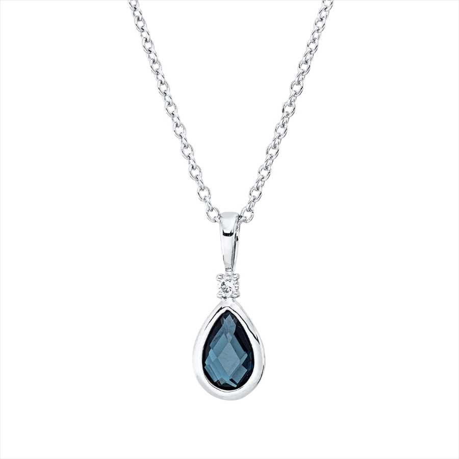 Collier 18 kt WG Tropfen, mit ZÖ 40 cm, 42,5m